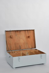 wooden box on a white background