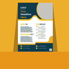 corporate Business A4 vector flyer design for company promotion.poster or brochure cover layout and advertising 