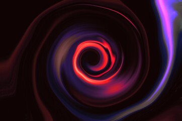 abstract design red spiral on black background illustration 