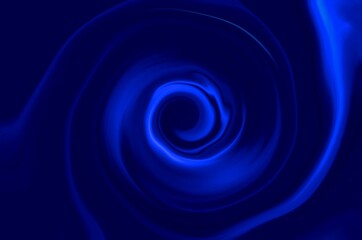 abstract design blue spiral on black background 