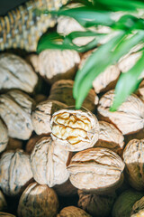 Close up of full-grained walnuts, a traditional Chinese delicacy