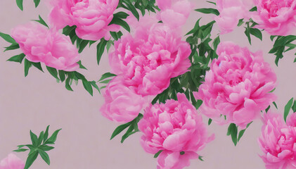 Mother's day concept. Beautiful flower background with copyspace, pink flower banner - Generative AI