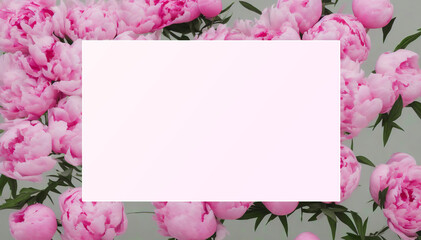 Mother's day concept. Beautiful flower background with copyspace, pink flower banner - Generative AI