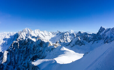 Hikers climbing Mont Blanc