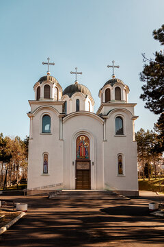 The exterior of the Christian Orthodox Church. Orthodox Church Exterior in Belgrade, Serbia.
