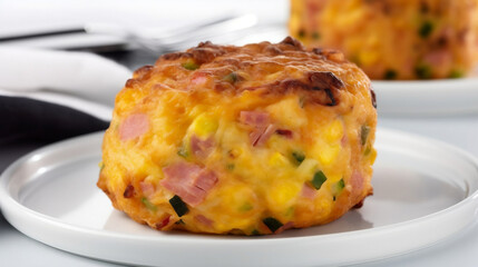 fluffy and filling: indulge in a ham and cheese frittata for breakfast, start your day right, delicious breakfast options to satisfy every cravin. generative ai