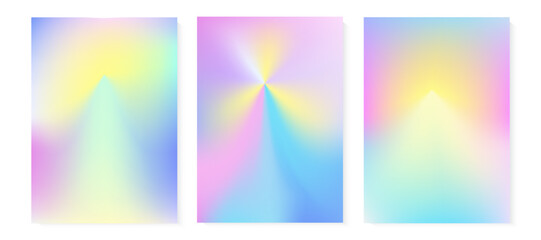 Abstract aura hologram gradient vector background. Y2k aesthetic. Soft iridescent surreal illustration. Pearlescent color vertical poster. Trendy mesh texture backdrop. Feminine gentle unicorn card