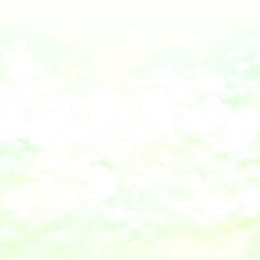 Cute pastel green sky with clouds hand drawn background