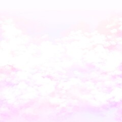 Cute pastel pink sky with clouds hand drawn background