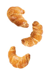 Fresh croissant on a white isolated background