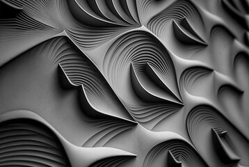 Abstract picture of a gray surface with a textured pattern. Generative AI illustration.