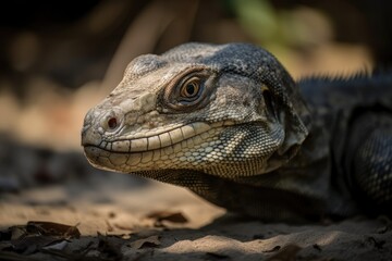 Obraz premium The biggest lizard is the Komodo Dragon. Generative AI