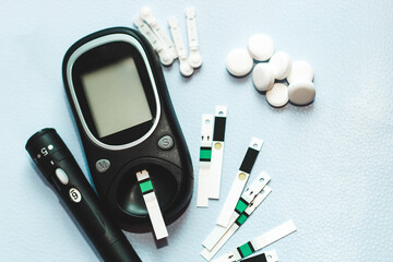 A gadget for measuring blood sugar for diabetics.