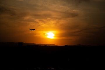 silhouette of a plane