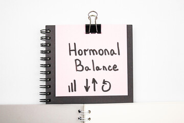 HORMONAL BALANCE text on paper.Medical concept hormonal balance.