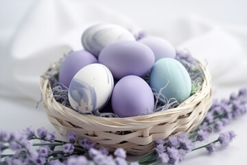 Naklejka na ściany i meble Easter Egg Delight: Lavender-Colored Eggs for Your Spring Celebration
