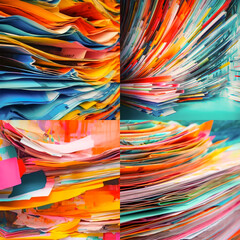 abstract paperwork vibrant colors