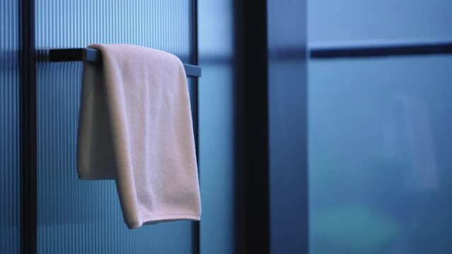 clean white towel on handle