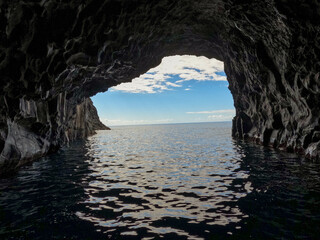 Huge cave in the middle of sea near La Palma
