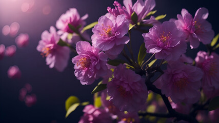 Fototapeta na wymiar A hyper realistic colorful sakura flowers. (Generative AI)