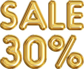 Golden balloon 30% sale discount label