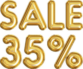 Golden balloon 35% sale discount label