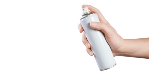 Hand using white spray cut out