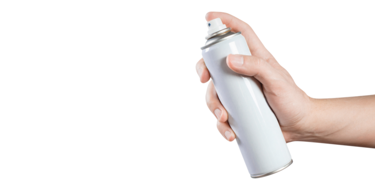 Hand using white spray cut out