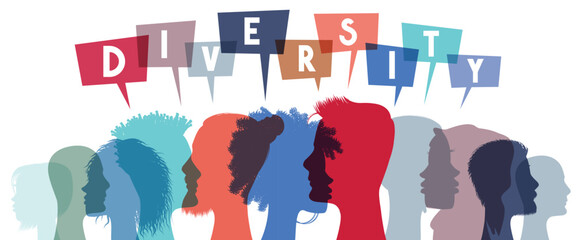 People of different appearance and speech bubbles - diversity concept - vector illustration
