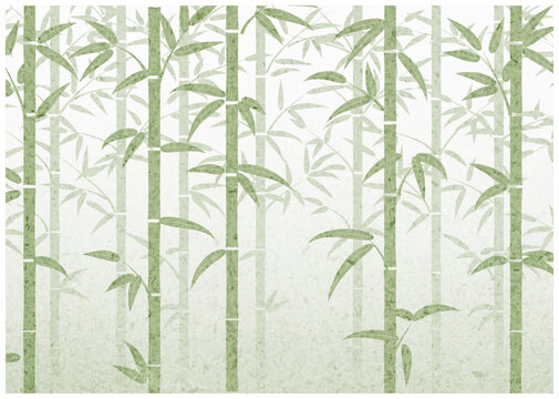 和紙水彩風竹林の背景ヨコ