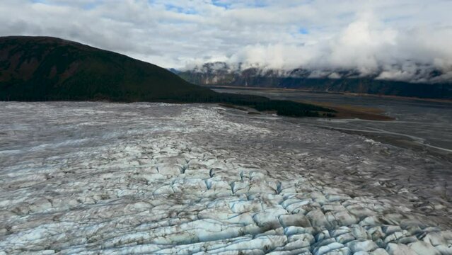 Breathtaking Aerial View of Taku Glacier's Vast Expanse, Alaska