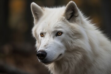 Obraz na płótnie Canvas A solitary Arctic Wolf. Generative AI