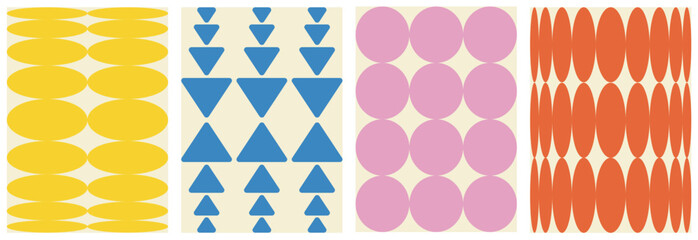 Abstract shapes for background, design, project. Modern, geometric posters in a fashionable retro-brutalist style. Design aesthetics.