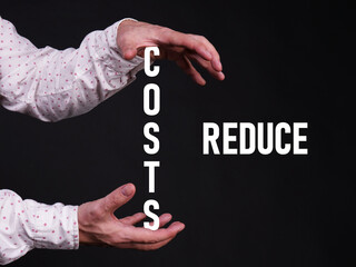 Cost reduction is shown using the text costs reduce