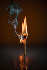 a burning matchstick