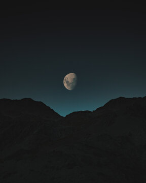 Moon in night sky
