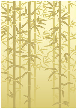金の竹林の背景タテ © nana10n