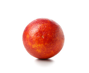 Whole tasty blood orange fruit on white background