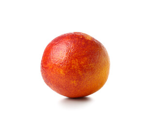 Whole tasty blood orange fruit on white background