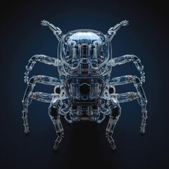 Fototapeta na wymiar See-Through Plastic Mechabug Cyborg prototype. Gen AI