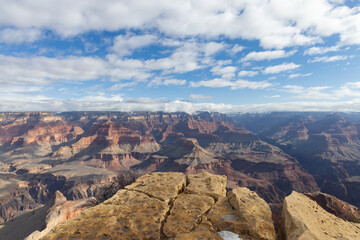 Fototapeta na wymiar Views from the South Rim into the Grand Canyon National Park, Arizona, USA