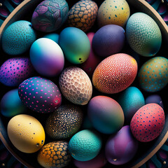 Fototapeta na wymiar Colorful Easter Eggs, made with generative AI