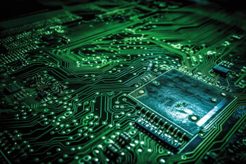 Fototapeta premium Bio Motherboard, Green Computing, Wallpaper, Art, Technology, Ecology, Generative AI