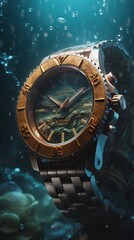 Aquaman's Timepiece with a Majestic Wristwatch Representing the Power of the Sea Generated by AI