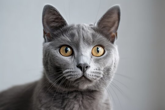 A gray cat portrait. Generative AI
