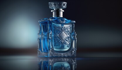 Elegant Sophistication in a Bottle with a Charming Fictional Perfume Bottle Ornamented with Delicate Details Generated by AI