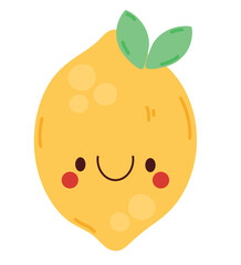 kawaii yellow lemon