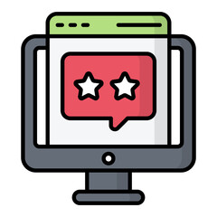 Online Rating Line Color Icon