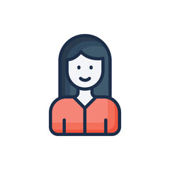 Woman�icon. Suitable for Web Page, Mobile App, UI, UX and GUI design.