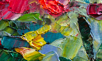 Macro photography of an oil painting. artistic background